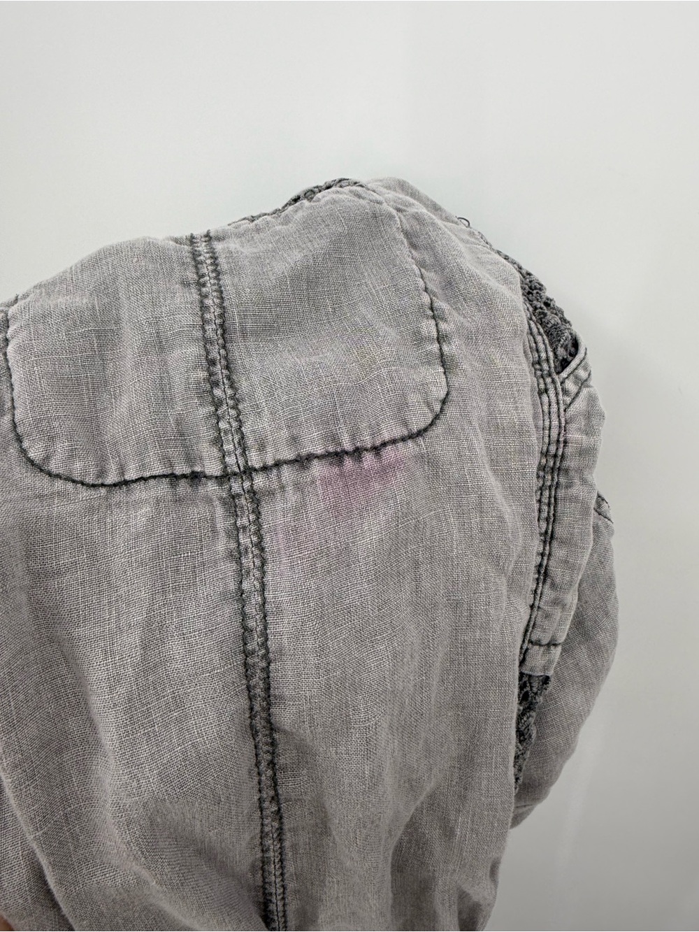 Anthropologie Hei Hei Linen Crochet Trim Cargo Pants | Grey | 28 - Picture 7 of 7